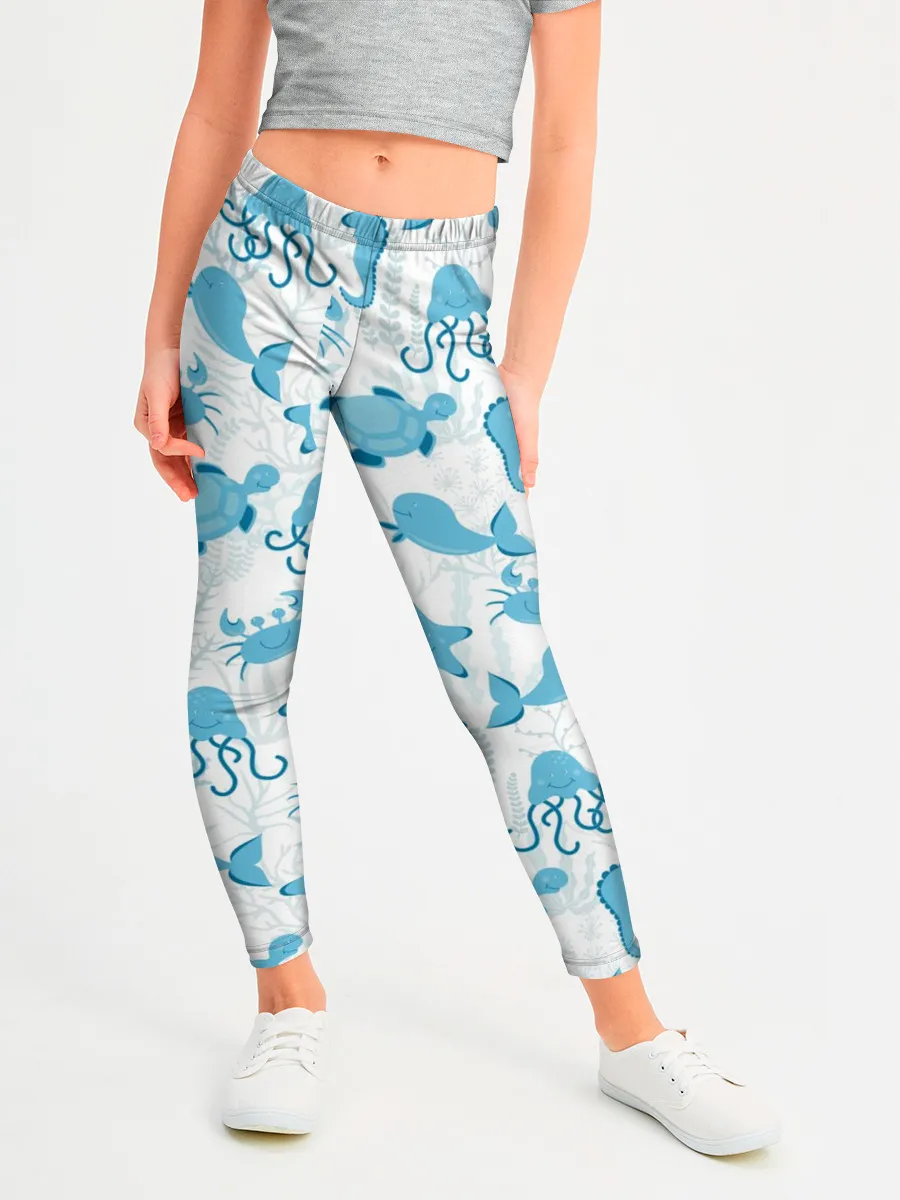 Леггинсы для девочки / Морские жители