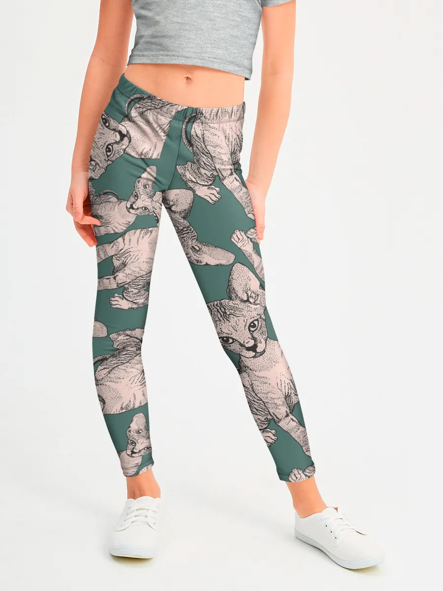 Леггинсы для девочки / Котёнок сфинкса