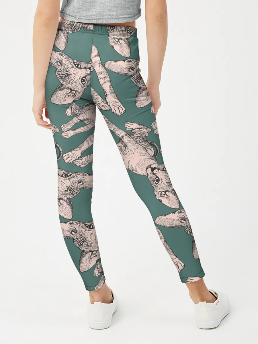 Леггинсы для девочки / Котёнок сфинкса