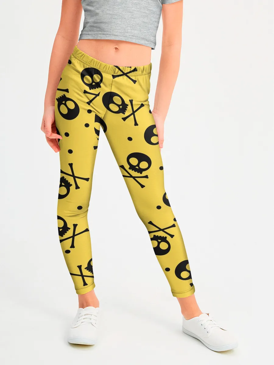 Леггинсы для девочки / Череповый фон | Черепа