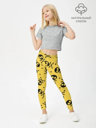 Леггинсы для девочки / Череповый фон | Черепа