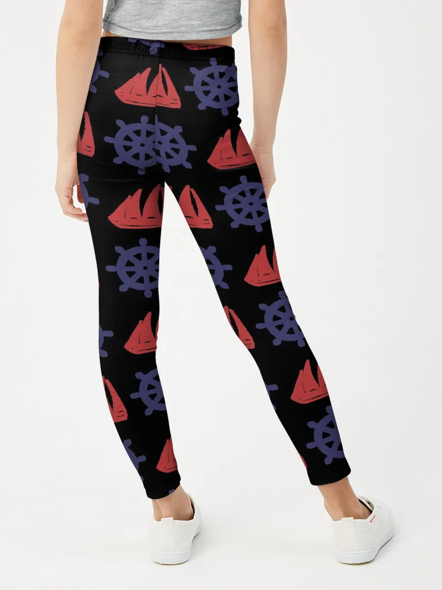 Леггинсы для девочки / Корабли и штурвалы