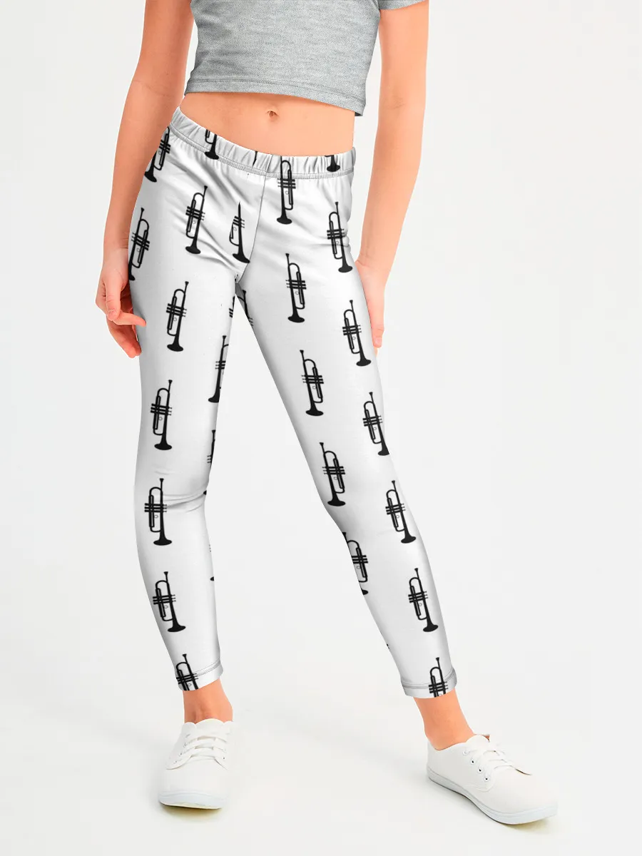 Леггинсы для девочки / Труба, музыкальный инструмент
