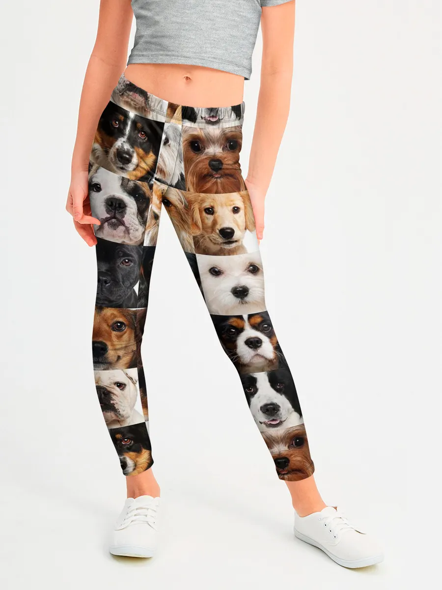 Леггинсы для девочки / Я ЛЮБЛЮ СОБАК / I LOVE DOGS