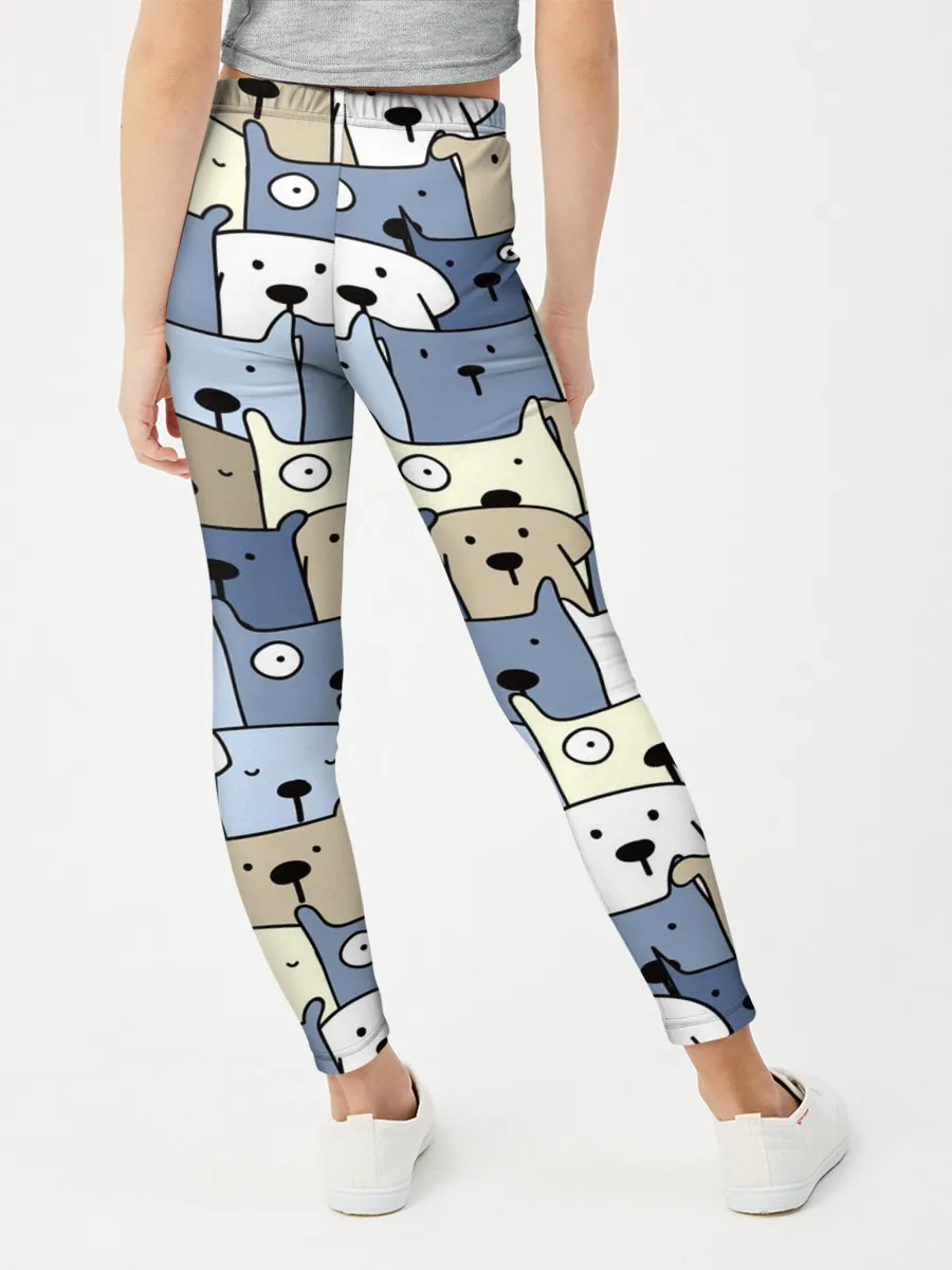 Леггинсы для девочки / Собачки рисунок паттерном