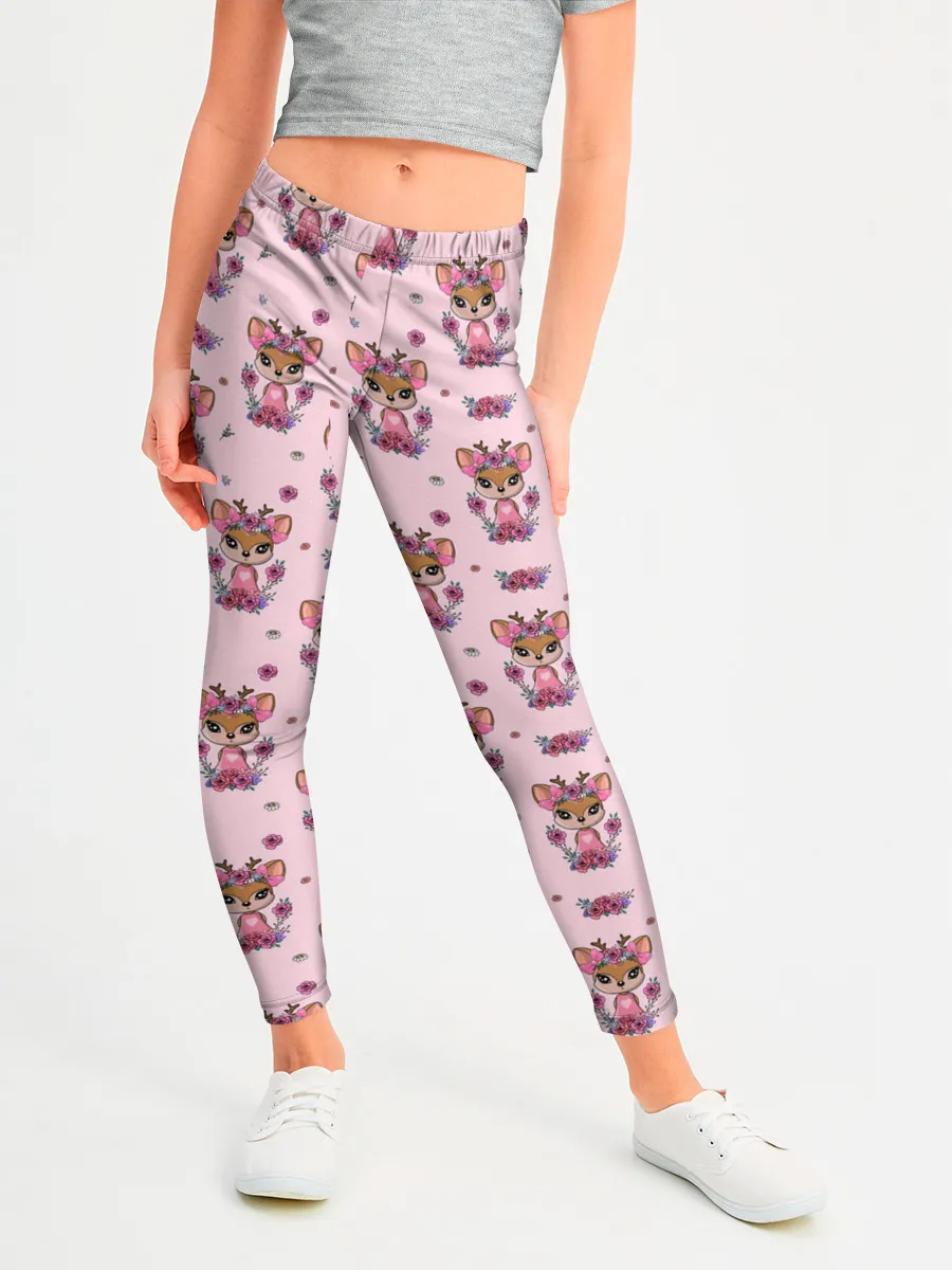 Леггинсы для девочки / Милая олениха