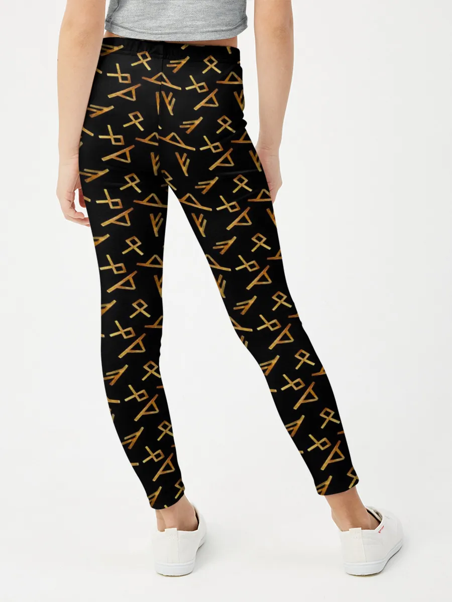 Леггинсы для девочки / Золотые руны акварелью