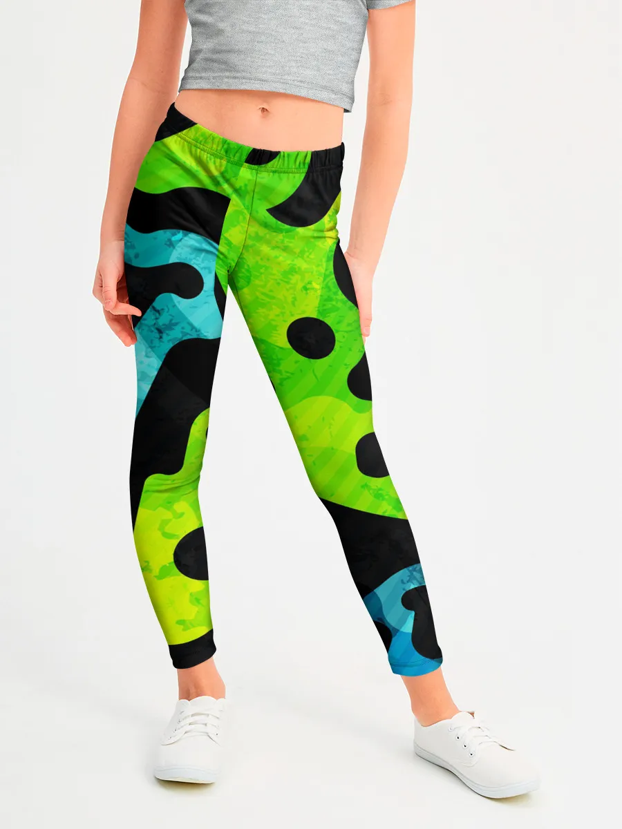 Леггинсы для девочки / Разноцветные Кляксы Фигуры