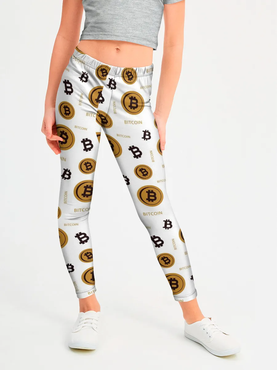 Леггинсы для девочки / Узор и биткоина | Pattern