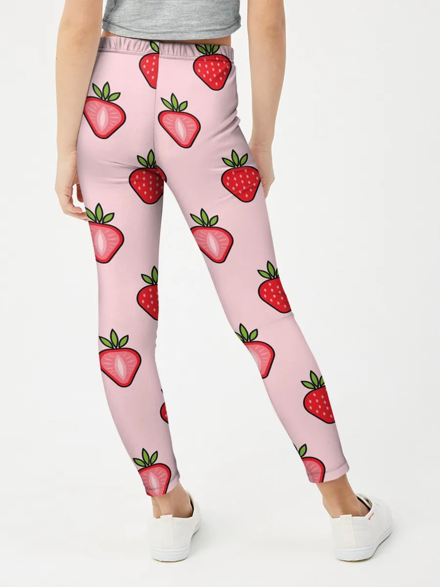 Леггинсы для девочки / Клубничное настроение
