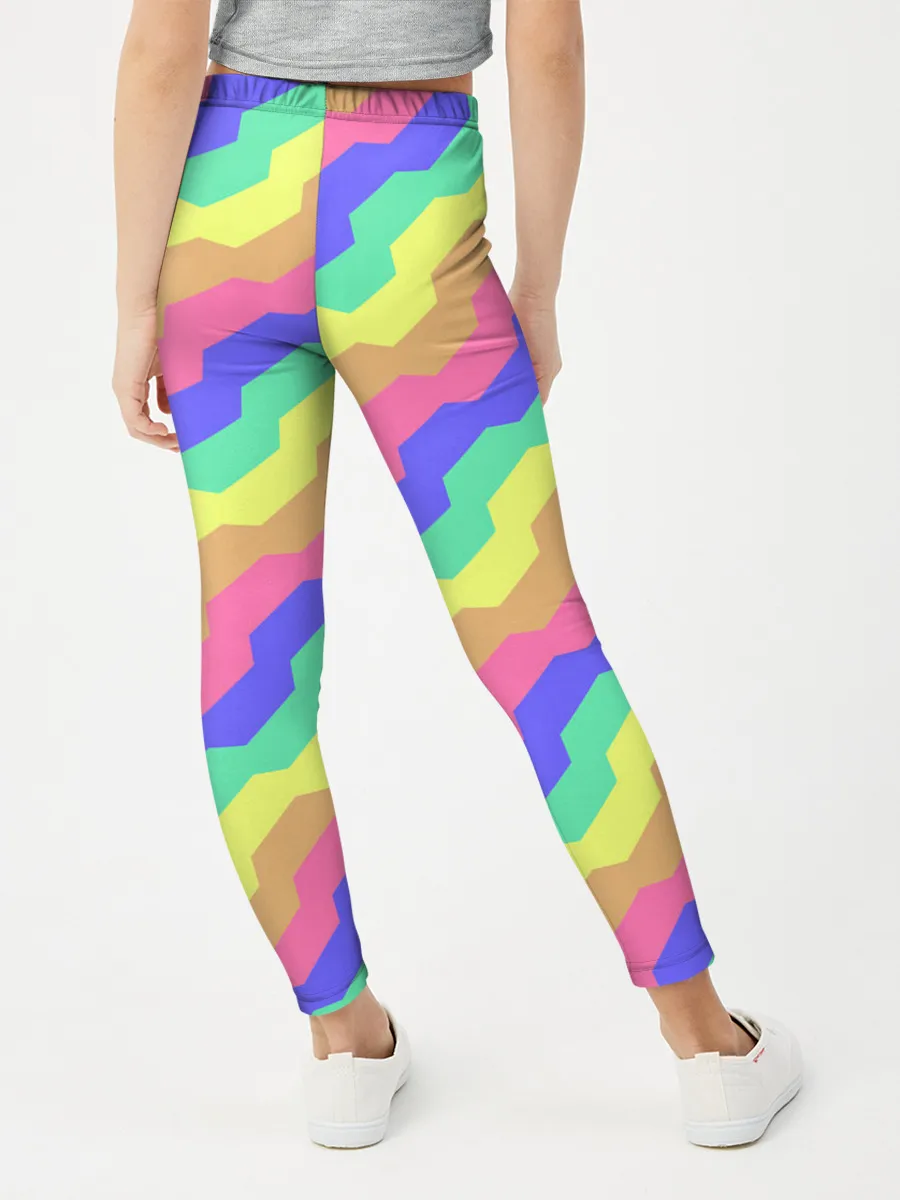 Леггинсы для девочки / Радужные волны