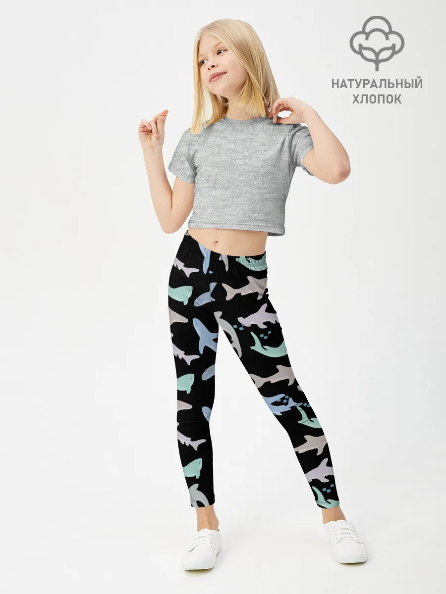 Леггинсы для девочки / Акулы разные