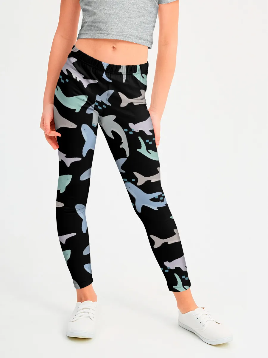 Леггинсы для девочки / Акулы разные