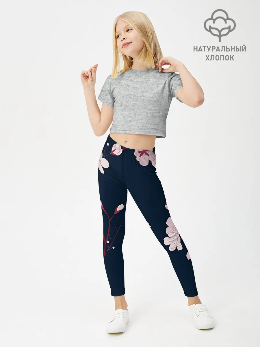 Леггинсы для девочки / Веточки сакуры