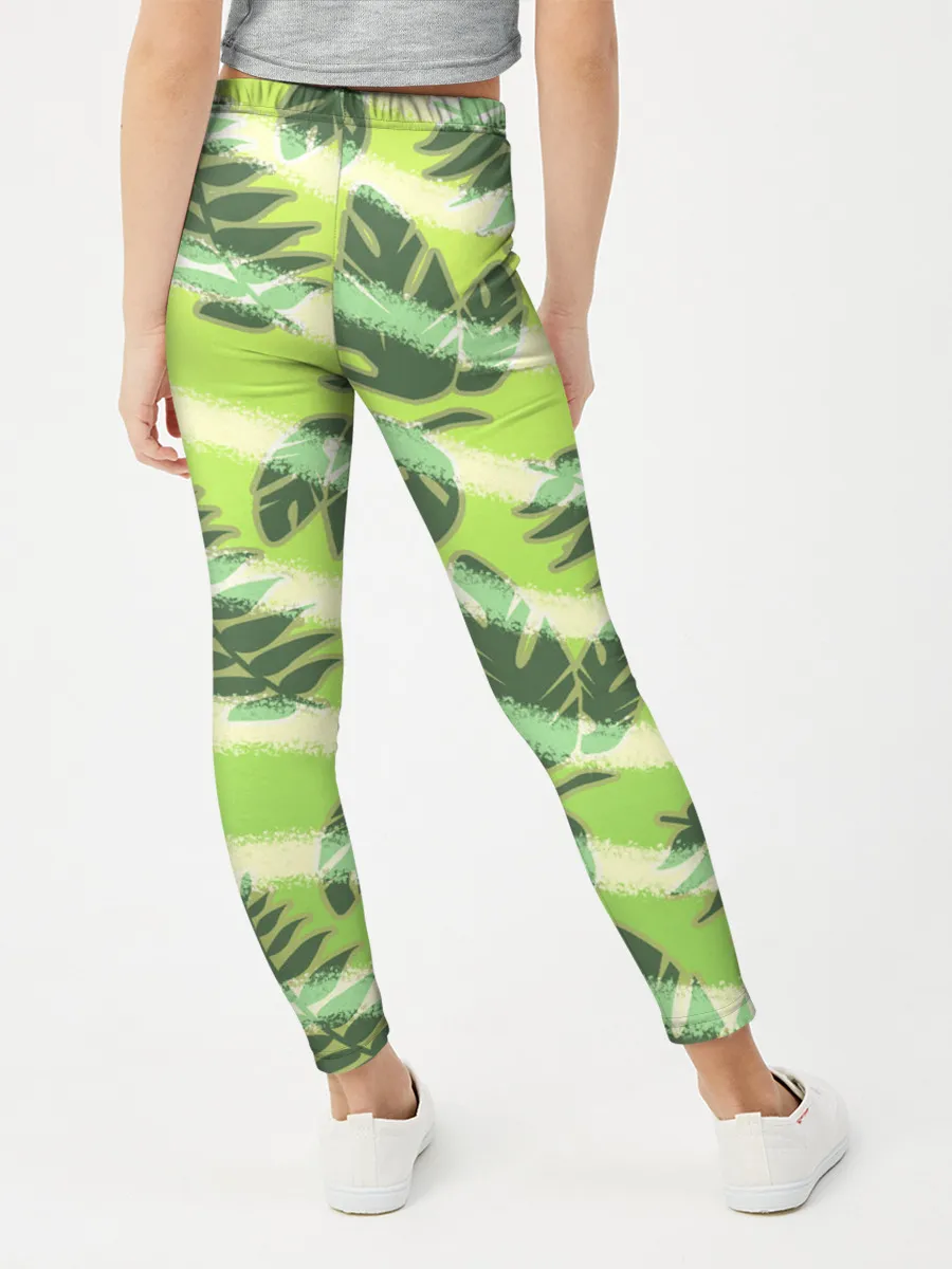 Леггинсы для девочки / Тропический фон