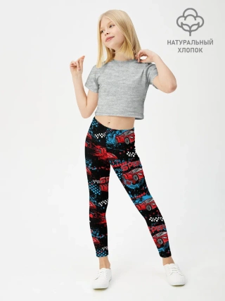 Леггинсы для девочки / Гоночная машинка