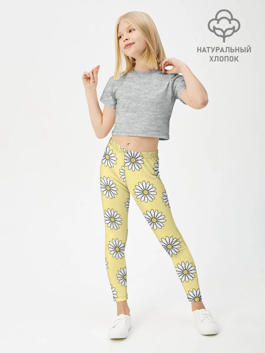Леггинсы для девочки / Ромашки | 2