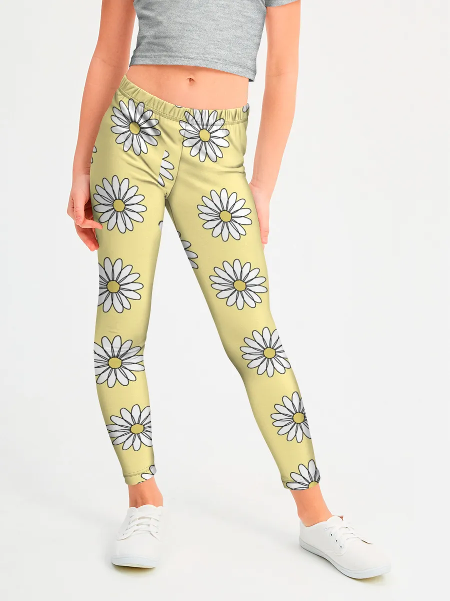Леггинсы для девочки / Ромашки | 2