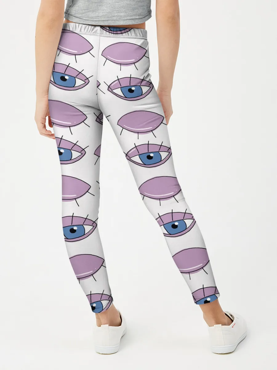 Леггинсы для девочки / Глаза фиолетовые