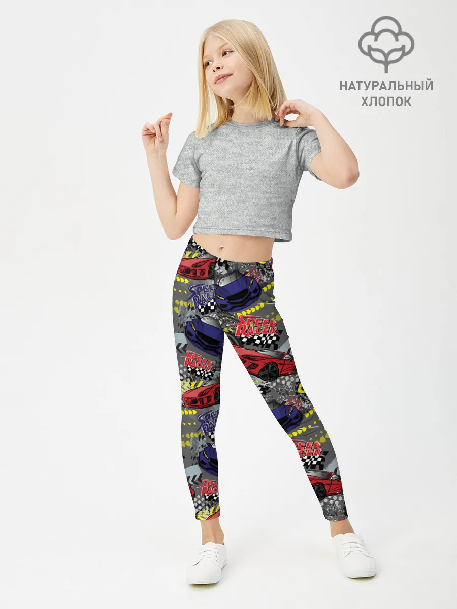 Леггинсы для девочки / Гоночная машина