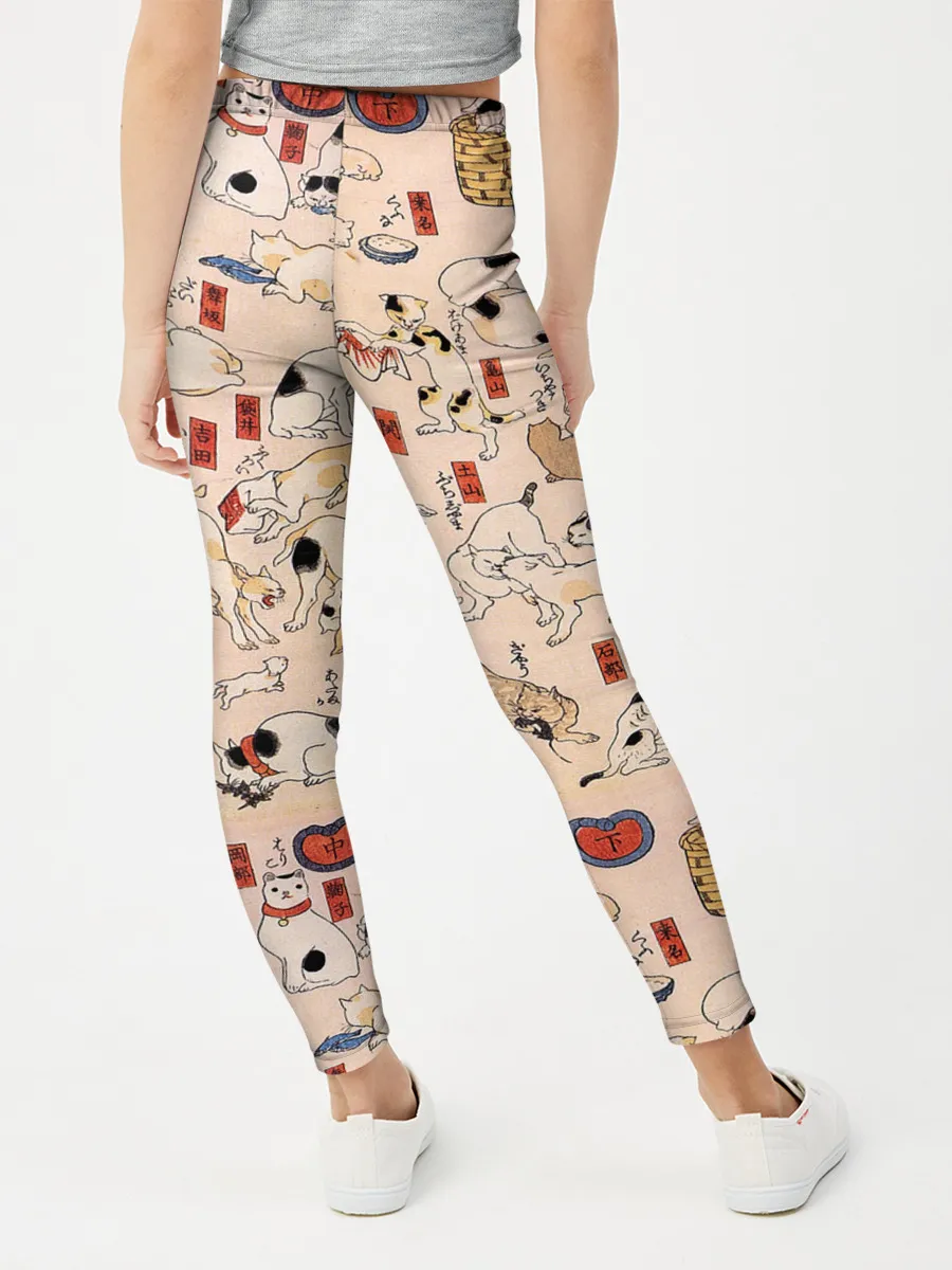 Леггинсы для девочки / Kuniyoshi Cats