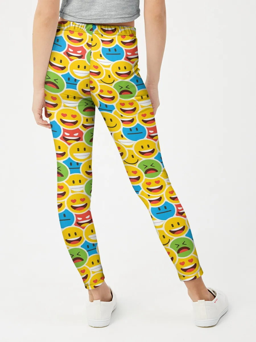 Леггинсы для девочки / Смайлики