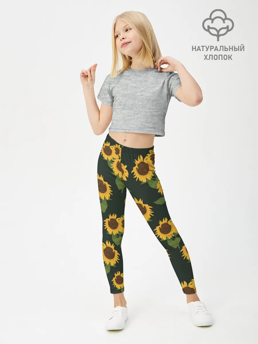 Леггинсы для девочки / Подсолнухи