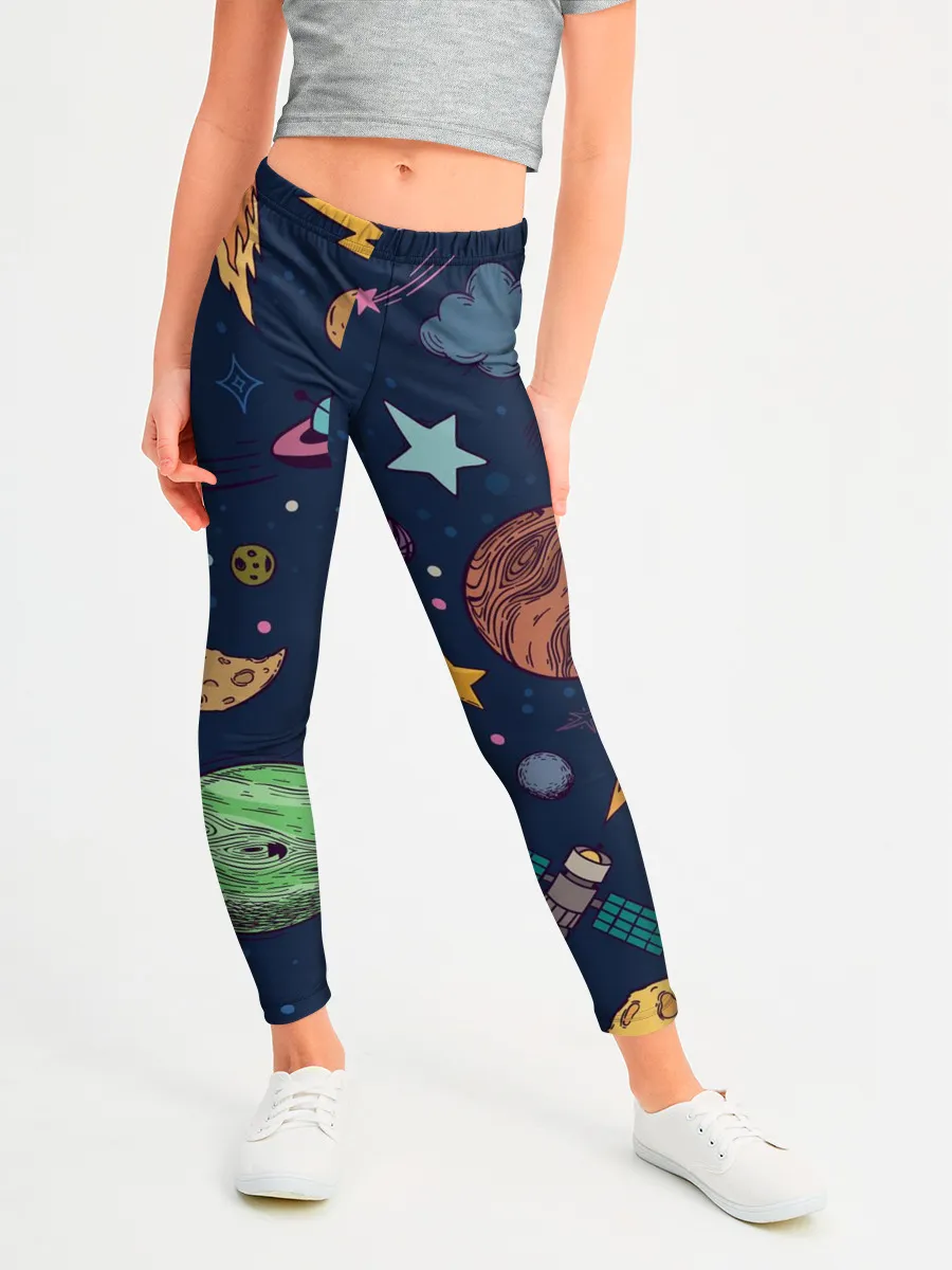 Леггинсы для девочки / Космический мир