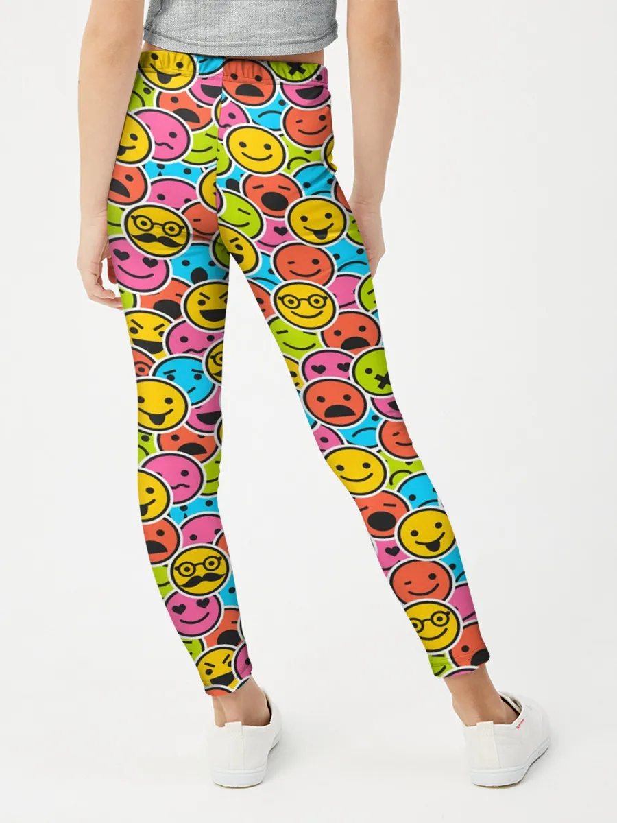 Леггинсы для девочки / Смайлики