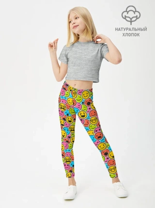 Леггинсы для девочки / Смайлики