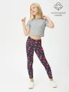 Леггинсы для девочки / Лесной узорный паттерн