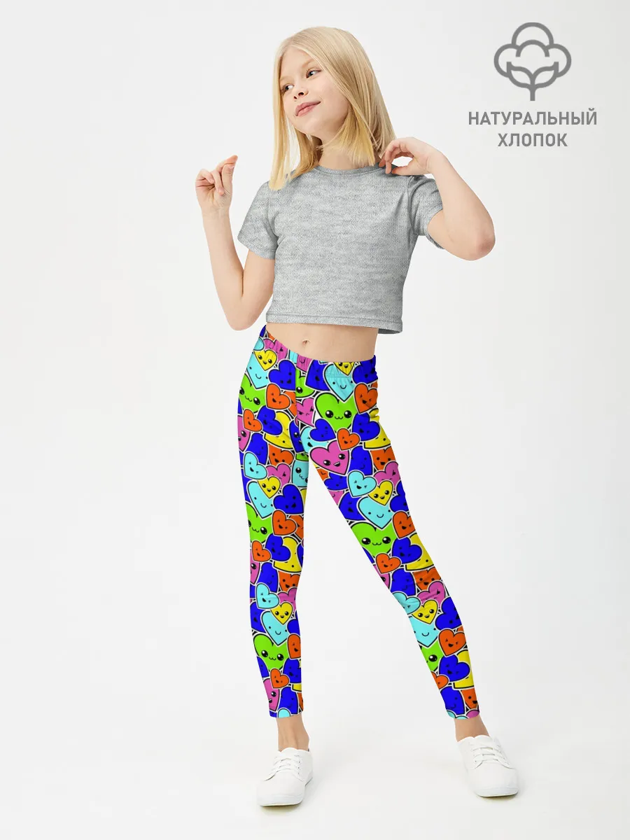 Леггинсы для девочки / Сердечки