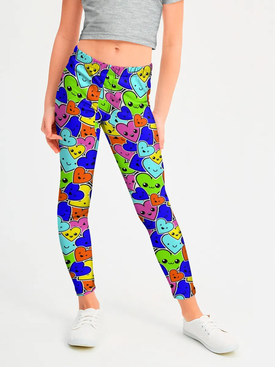 Леггинсы для девочки / Сердечки