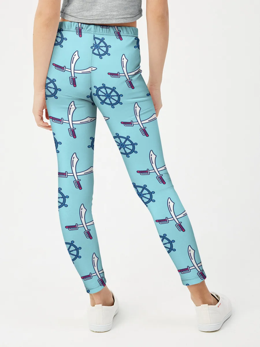 Леггинсы для девочки / Пиратский фон