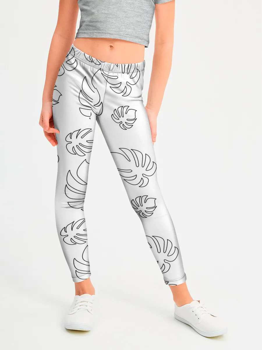 Леггинсы для девочки / Листья