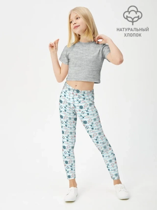 Леггинсы для девочки / Морской фон