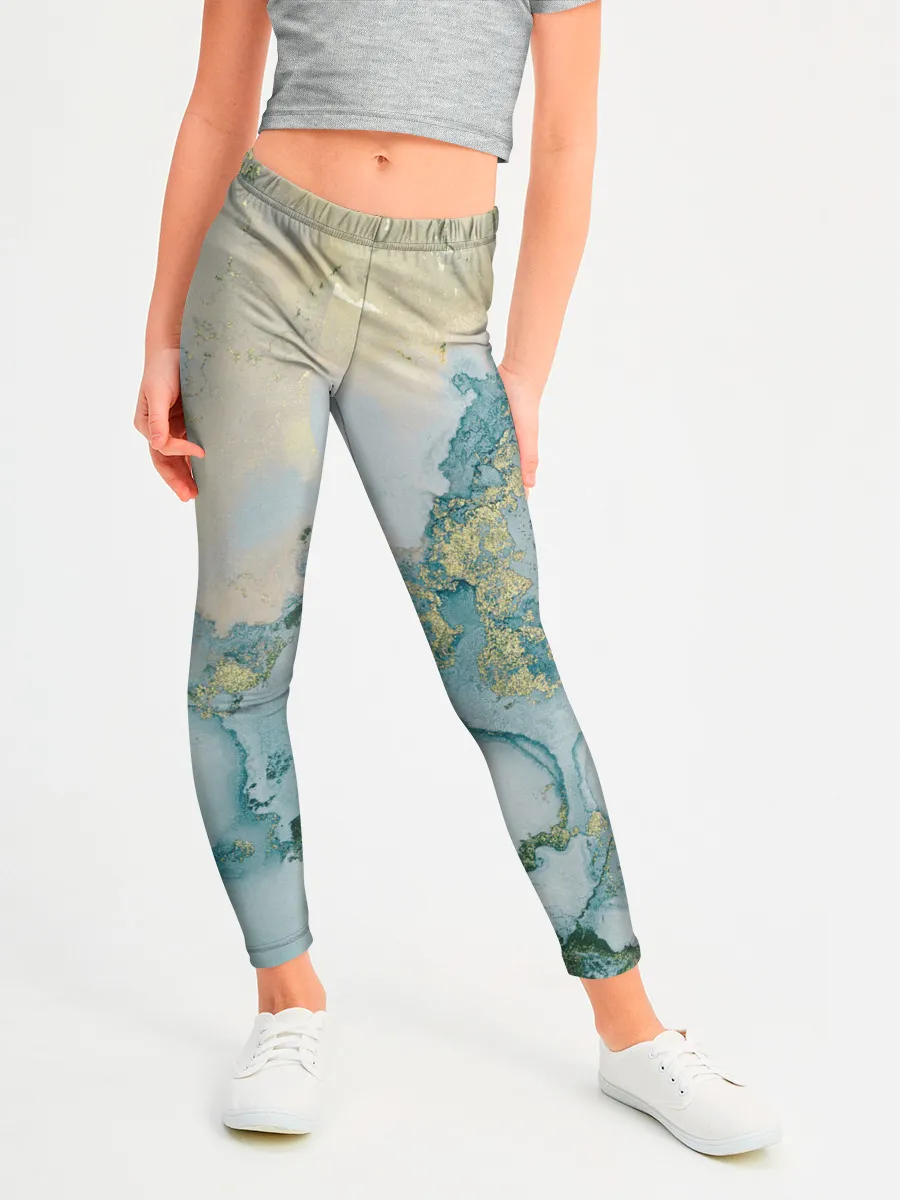 Леггинсы для девочки / Абстрактный мрамор