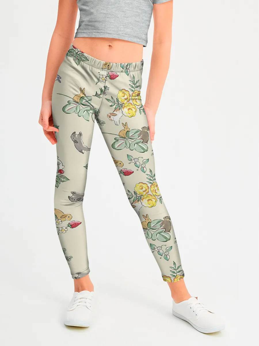 Леггинсы для девочки / Зайчики с Цветочками