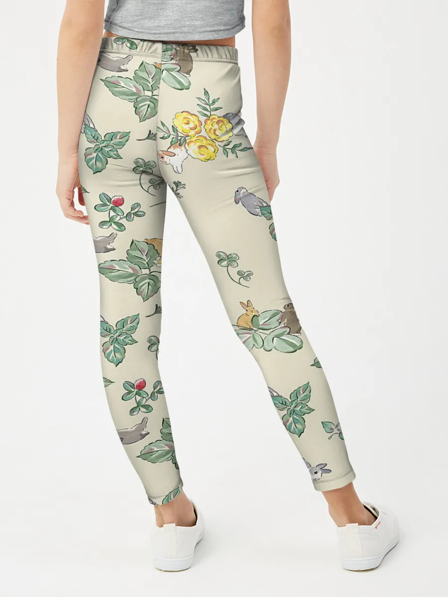 Леггинсы для девочки / Зайчики с Цветочками