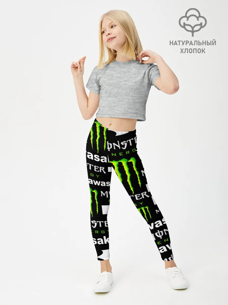 Леггинсы для девочки / KAWASAKI X MONSTER ENERGY
