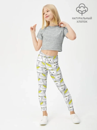 Леггинсы для девочки / Кот с бананом