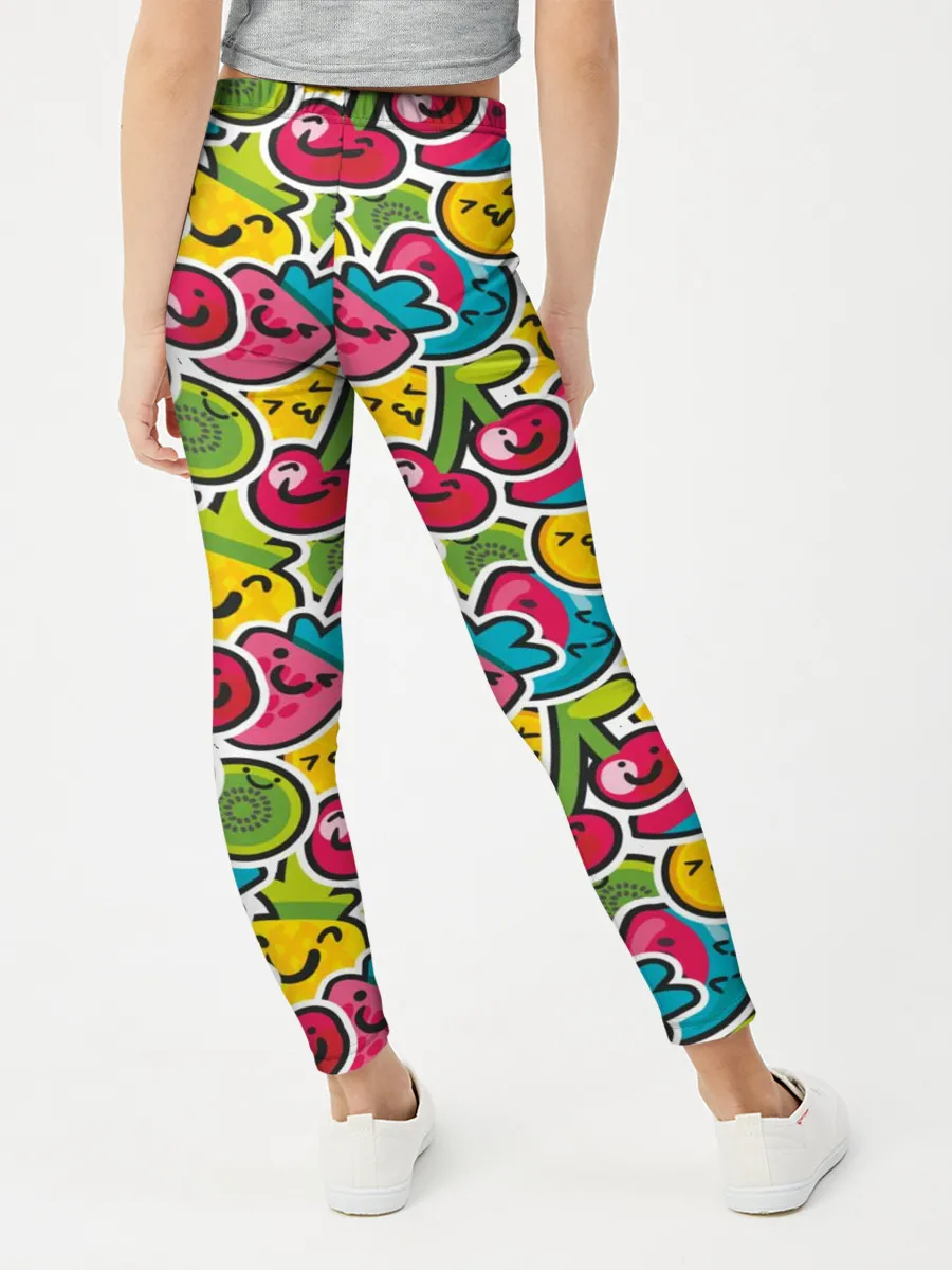 Леггинсы для девочки / Лето. Ягоды. Фрукты