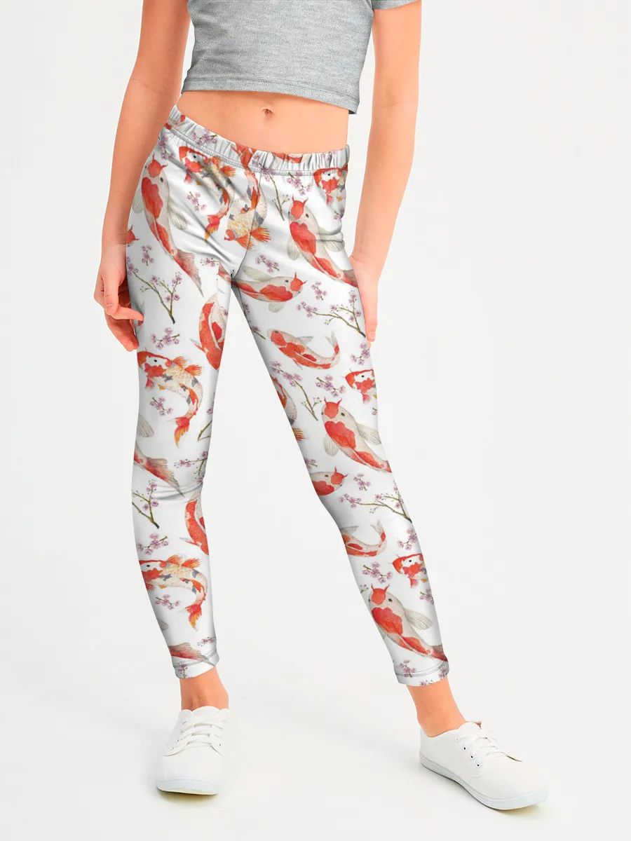 Леггинсы для девочки / Радужные карпы