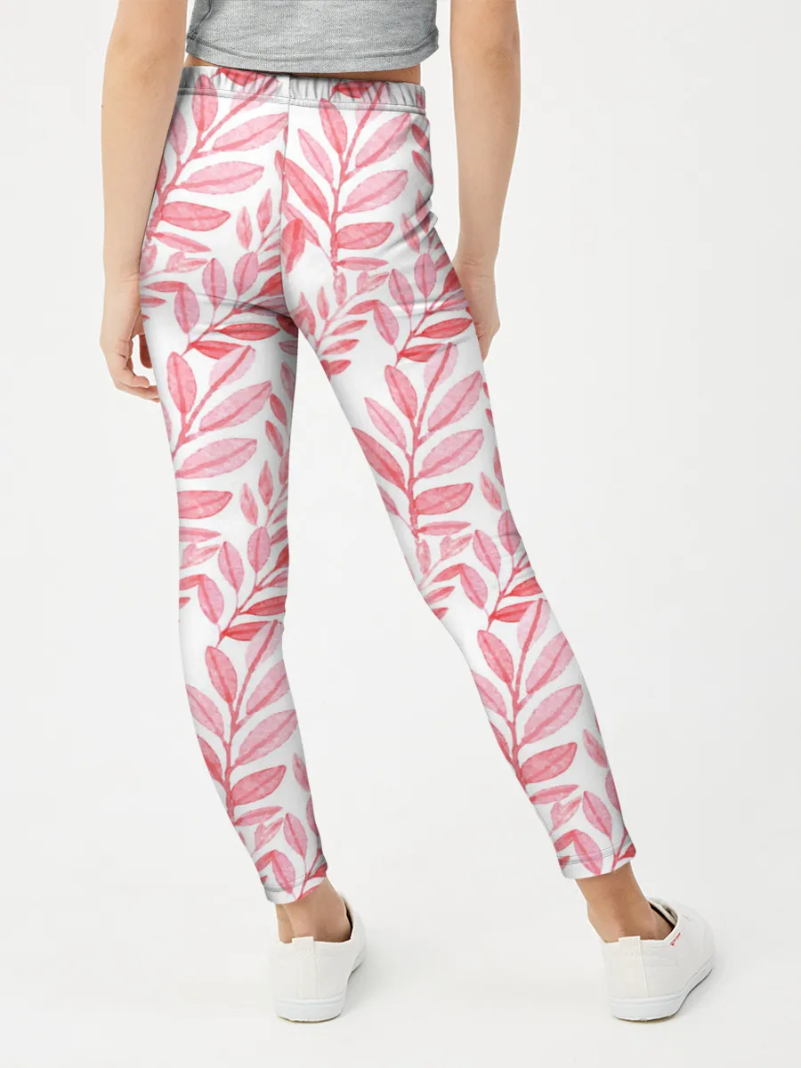 Леггинсы для девочки / Пастельные растения