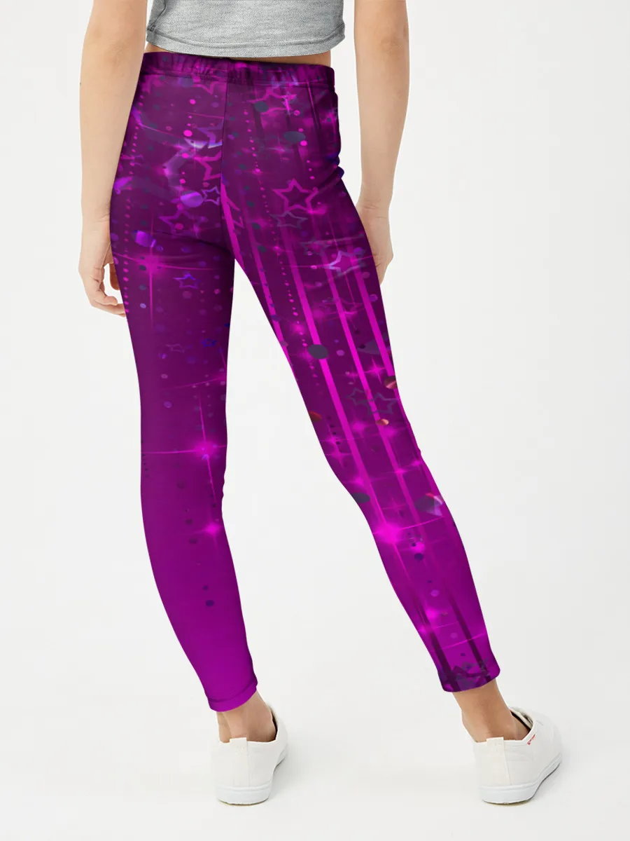 Леггинсы для девочки / Абстрактный фон фуксия