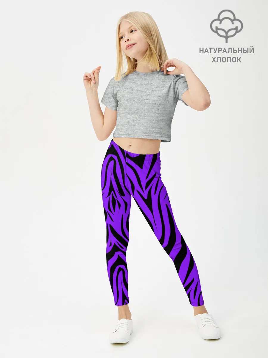 Леггинсы для девочки / Абстрактный узор зебра