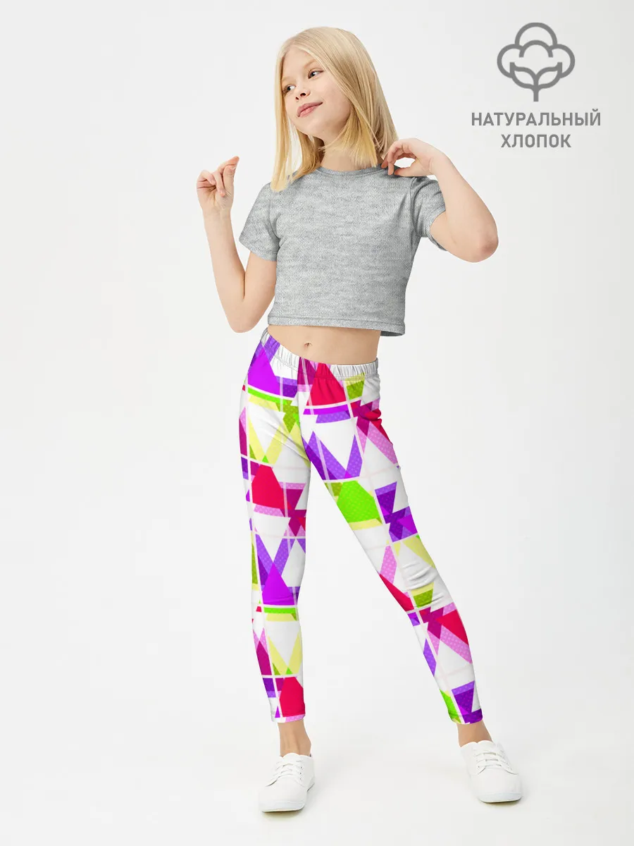 Леггинсы для девочки / Абстрактный яркий узор