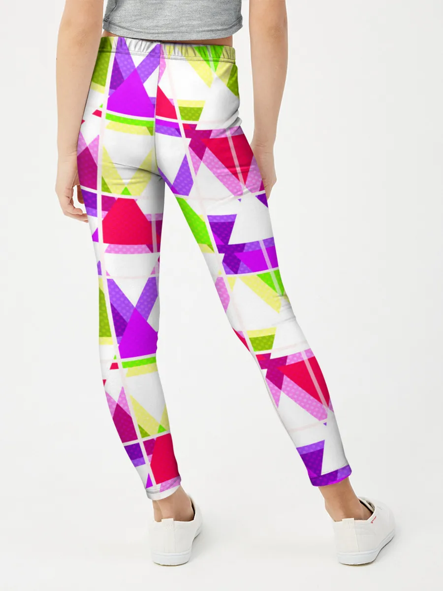 Леггинсы для девочки / Абстрактный яркий узор