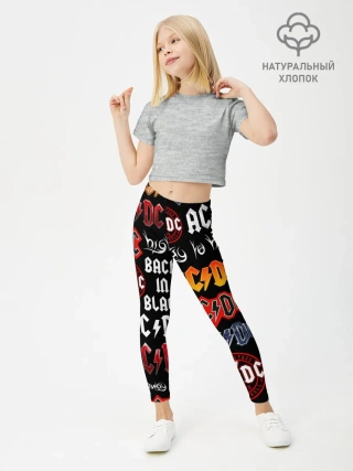 Леггинсы для девочки / AC DC LOGOBOMBING