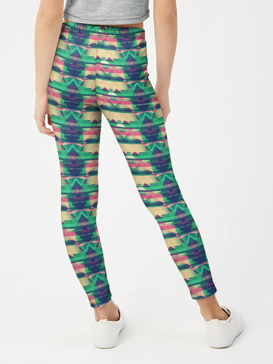Леггинсы для девочки / Геометрический глитч